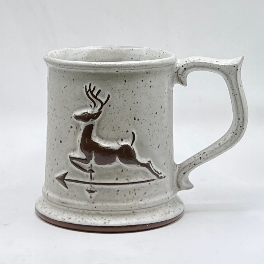Vintage Weathervane Tankard Goss Crafts In Vermont Stoneware Coffee Mugs (2)